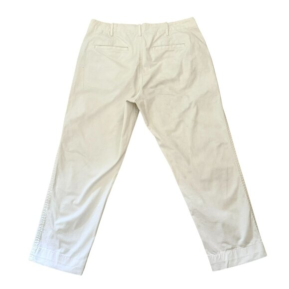 Gap White Cropped Pants Size 10 High Rise Straight Leg Cotton Blend Casual Beach - Picture 10 of 10